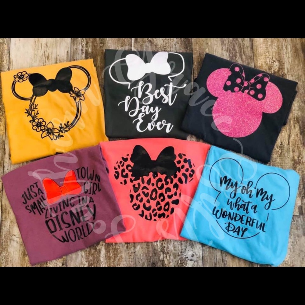 6 Large Comfort Colors Disney Shirts